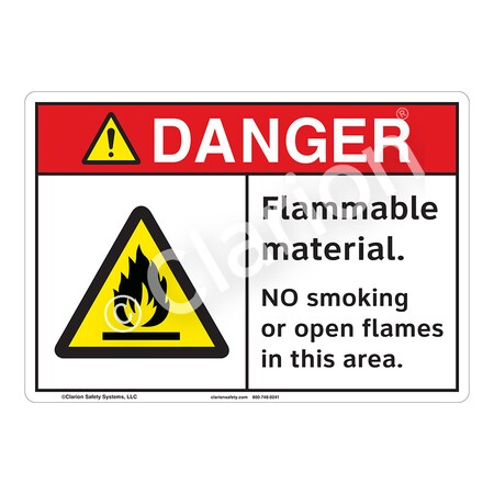 Danger Flammable Sign (F1153-)|Weather Tuff Aluminum 10" X 7" with Corner Mounting Holes|ANSI Signs|Sign for Manufacturing, Medical, Power Stations, Chemical Plant, Fuel Storage, Public Buildings